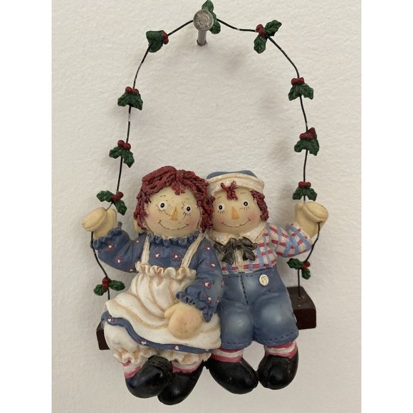 Kurt Adler Raggedy Ann & Andy Christmas Swing Ornament Vtg 2002 Simon Schuster - Picture 14 of 16